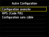 Écran Autre Configuration
